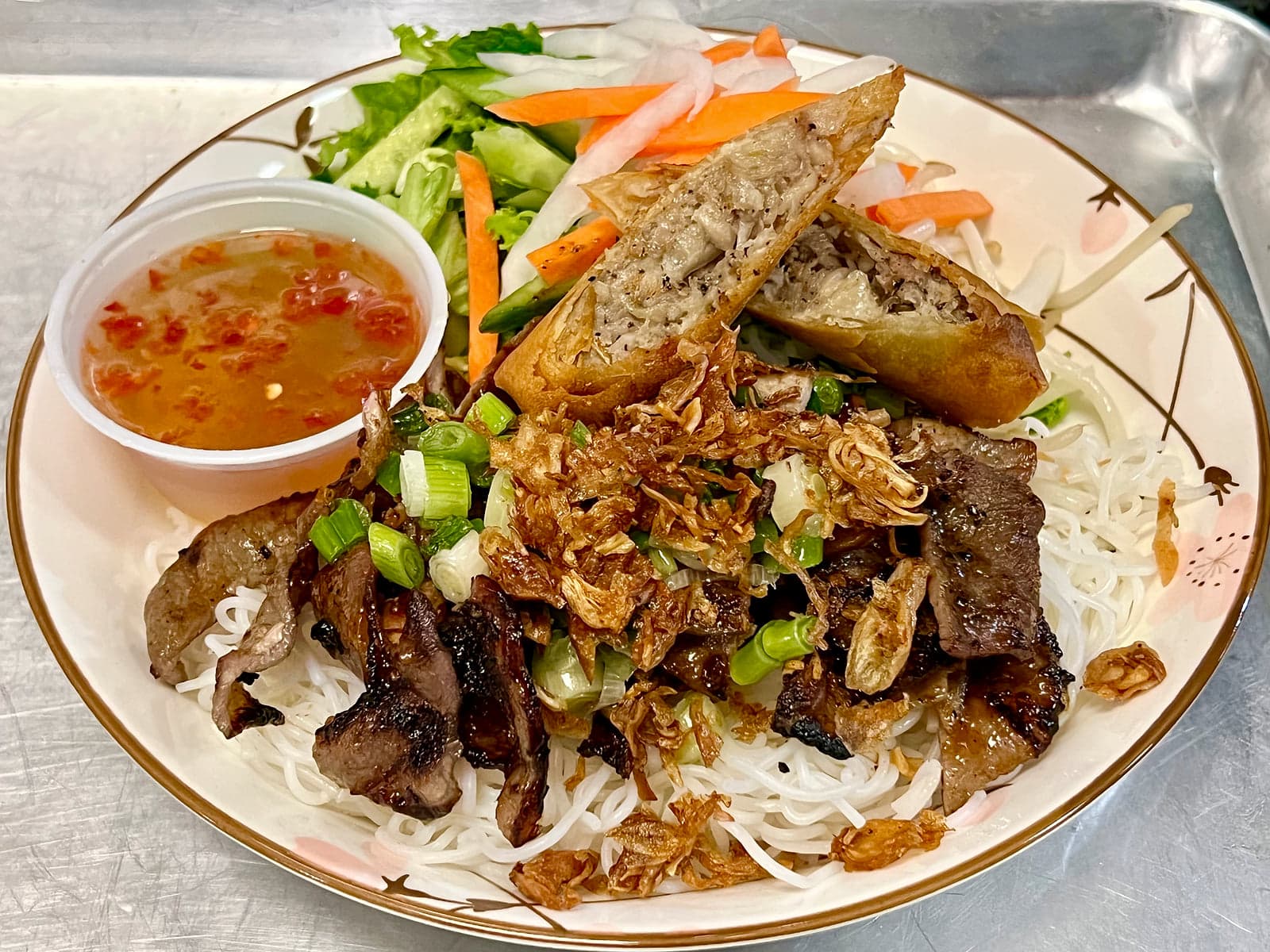 Grilled Pork & Egg Rolls Vermicelli